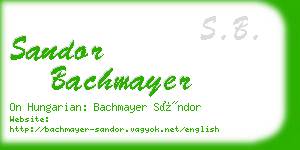 sandor bachmayer business card